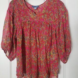 ANTHROPOLOGIE Lil boho floral swing blouse